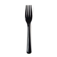 Party Tableware - Deluxe Plastic Fork Black (19cm) Pack 25