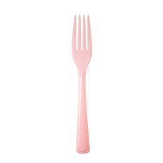 Party Tableware - Deluxe Plastic Fork Soft Pink (19cm) Pack 25