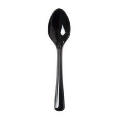Party Tableware - Deluxe Plastic Spoon Black (17cm) Pack 25