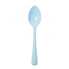 Party Tableware - Deluxe Plastic Spoon Soft Blue (17cm) Pack 25