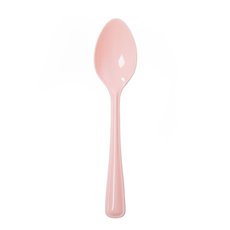 Party Tableware - Deluxe Plastic Spoon Soft Pink (17cm) Pack 25