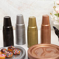 Deluxe Plastic Cup Rose Gold (285ml) Pack 25