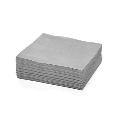 Paper Napkins - Lunch Paper Napkin 2Ply Pack 50 Silver (30x30cm)