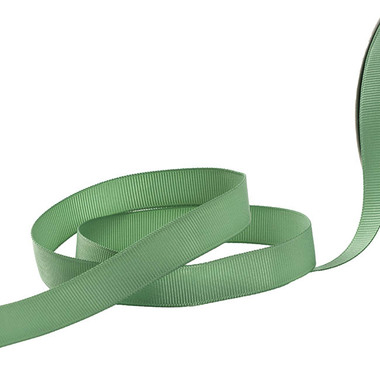Grosgrain Ribbons - Ribbon Premium Grosgrain Eucalyptus Green (15mmx23m)25y