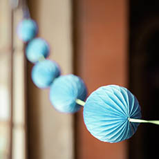 Hanging Honeycomb Ball Pack 4 Blue (25cmD)