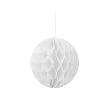 Party Decorations - Hanging Honeycomb Ball Pack 4 White (25cmD)