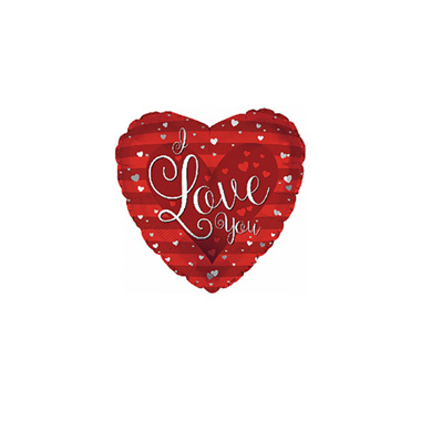 Foil Balloon 9 (22.5cm Dia) I Love You Heart Red