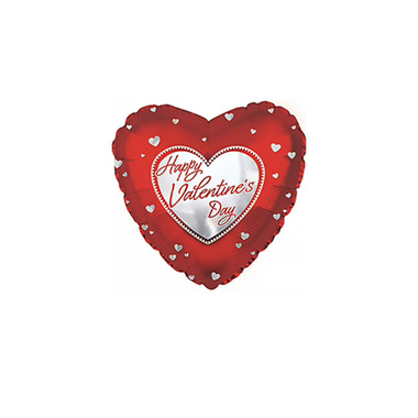 Foil Balloons - Foil Balloon 9 (22.5cm Dia) Happy Valentines Day Heart Red