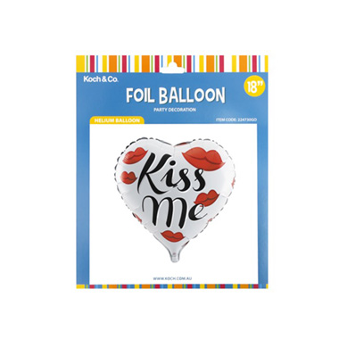 Foil Balloon 18 (45cmD) Pack 5 Heart Shape Kiss Me