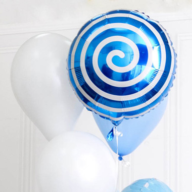 Foil Balloon 18 (45cmD) Pack 5 Round Lollipop Baby Blue