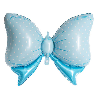 Foil Balloon Polka Dot Bow (85cmx50cmH) Blue