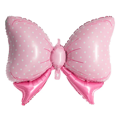 Foil Balloons - Foil Balloon Polka Dot Bow (85cmx50cmH) Pink