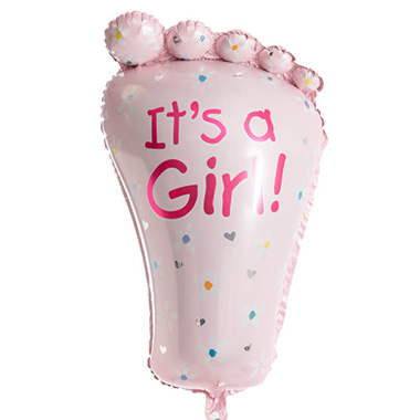 Foil Balloons - Foil Balloon Baby Girl Foot (45cmx78cmH) Pink