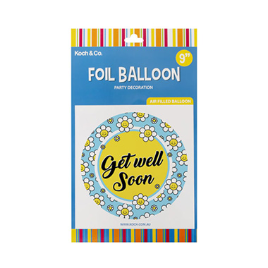 Foil Balloon 9 (22.5cmD) Get Well Soon Daisy Blue