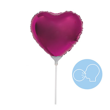 Foil Balloons - Foil Balloon 9 (22.5cmD) Pack 10 Love Heart Hot Pink
