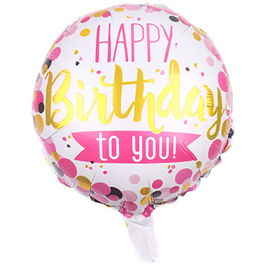 Foil Balloons - Foil Balloon 18 Happy Birthday To You Pink (45cmD)