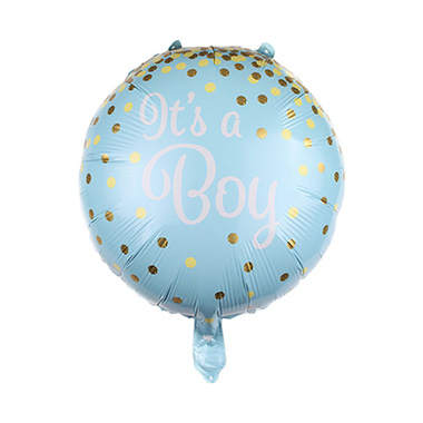 Foil Balloons - Foil Balloon 18 Its a Boy Confetti Baby Blue (45cmD)