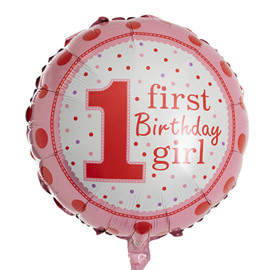 Foil Balloons - Foil Balloon 18 1st Birthday Girl Pink (45cmD)