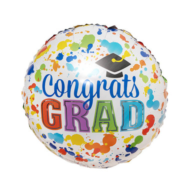 Foil Balloons - Foil Balloon 18 Congrats Grad White (45cmD)