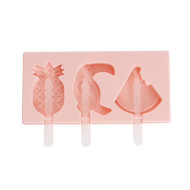 Drinkware & Kitchen Gadgets - Ice Cream Popsicle Silicone Mould Tropical Pink (18cmLx9cmW)