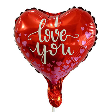 Foil Balloons - Foil Balloon 9 (22.5cmD) I Love You Heart Red