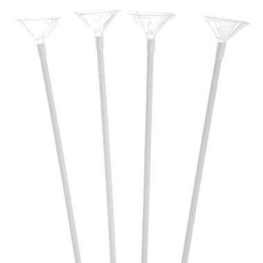 Balloon Sticks & Balloon Ribbons - Balloon Cup and Stick Clear Pack 50 (40cm)