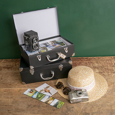 Suitcase Hamper Gift Box Black (26Wx36Lx13cmH) Set 2