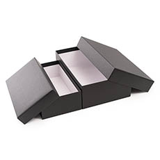 Rigid Shoe Gift Storage Box Matte Black Set 2 (30x20x10cmH)