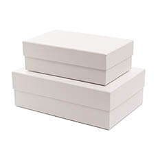 Stackable Gift Boxes - Rigid Shoe Gift Storage Box Matte White Set 2 (30x20x10cmH)