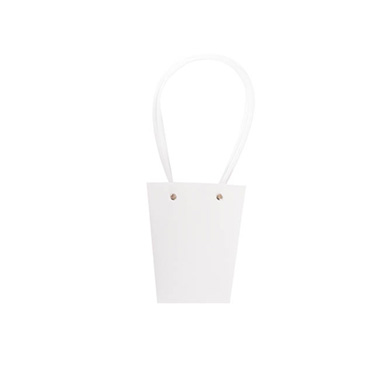 Flower Carry Bag Kraft White Medium Pk5 (12x17x20cmH)