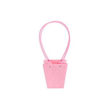 Flower Carry Bag Embossed Pink Pack 5 (12x8x12.5cmH)