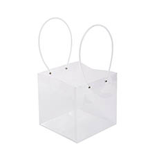 Flower Gift Carry Bag Square Clear Pk5 (19x19x21cmH)