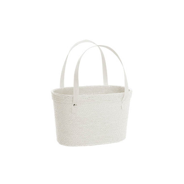 Flower Bouquet Bags - Flower Carry Paper Rope Basket Liner White (18x9x13cmH)