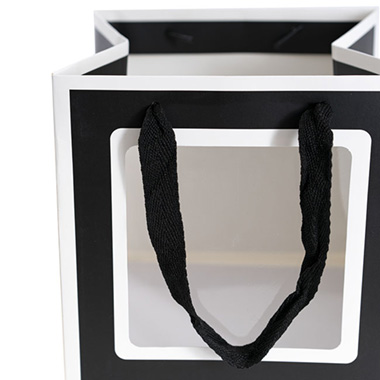 Window Posy Gift Bag Silhouette Black Pack 5 (18x18x18cmH)