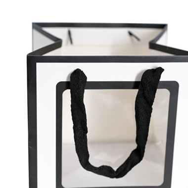 Window Posy Gift Bag Silhouette White Pack 5 (18x18x18cmH)