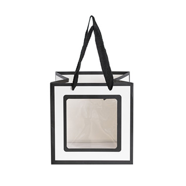 Window Posy Gift Bag Silhouette White Pack 5 (25x25x25cmH)