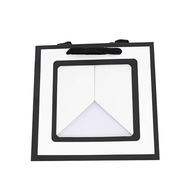 Window Posy Gift Bag Silhouette White Pack 5 (25x25x25cmH)