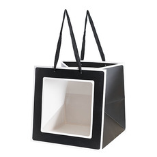 Window Posy Gift Bag Silhouette Black Pack 5 (35x35x35cmH)