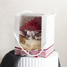 Portable Flower Gift Box White Pack 5 (20x20x25Hcm)