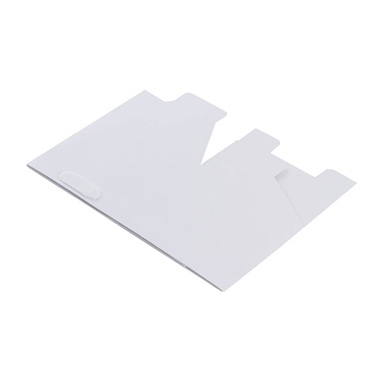 Posy Bag With Ribbon Handle Square White (18x18x16cmH) Pk 5