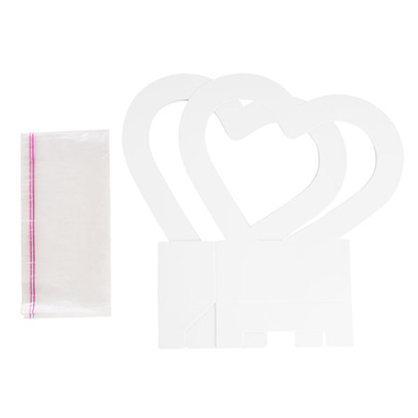 Flower Box Heart White Pack 5 (30x7.5x30.5cm)