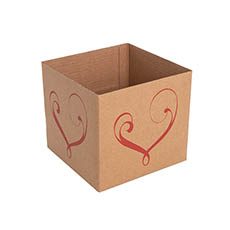 Posy Boxes - Posy Box Mini Dual Hearts Kraft (13x12cmH)
