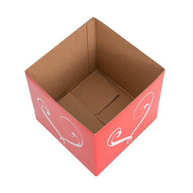 Posy Box Mini Dual Hearts Red (13x12cmH)