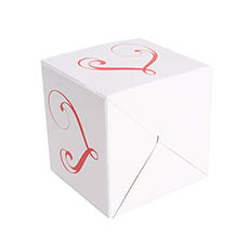 Posy Box Mini Fancy Heart White (13x12cmH)