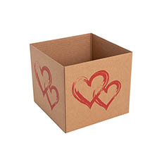 Posy Boxes - Posy Box Mini Dual Heart Kraft (13x12cmH)