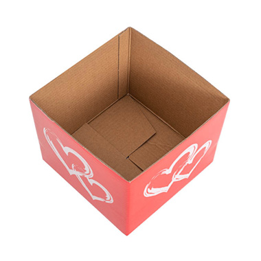 Posy Box Mini Dual Heart Red (13x12cmH)