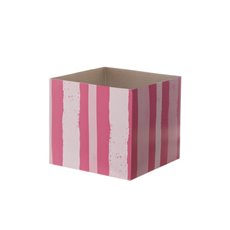 Posy Box White Mini Brush Stroke Pink (13x12cmH)