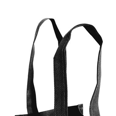 Poly Flax Jute Posy Bag w Liner Black (13.5x13.5x13.5cmH)