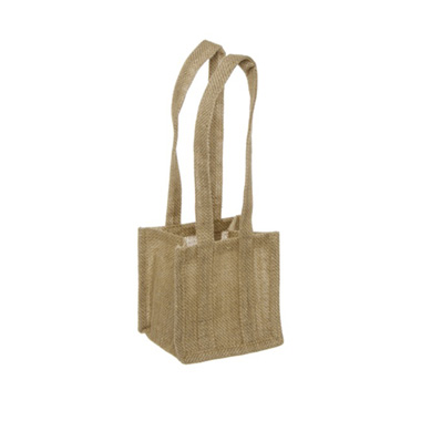  - Natural Jute Posy Bag With Plastic Liner (15x15x14cmH)