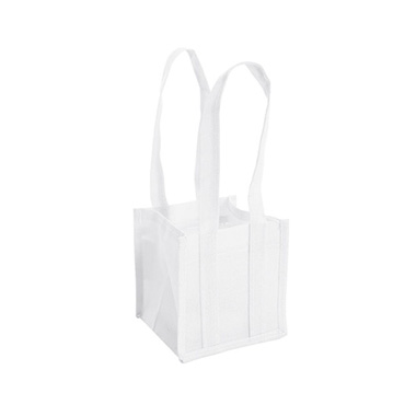 Jute Gift Bags - Poly Flax Posy Bag Plastic Liner White (15x15x14cmH)